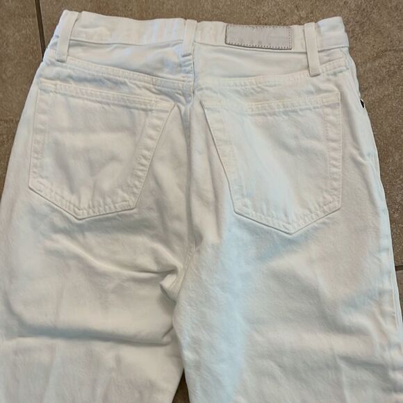 Re/Done 70s Stove Pipe High Rise Straight Ankle Jeans in‎ Vintage White Size: 25 - Picture 7 of 10